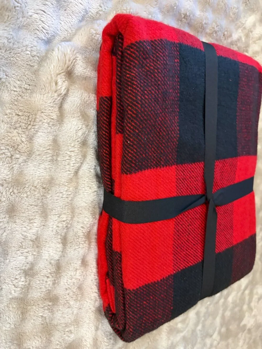 Red Woolrich Oversized Throw Blanket large Plaid Reverse comfy holiday decor
